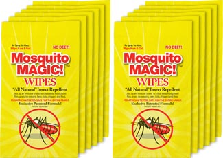 Mosquito Magic Wipes 12 Pack! The perfect pest protection solution for the family on the go!